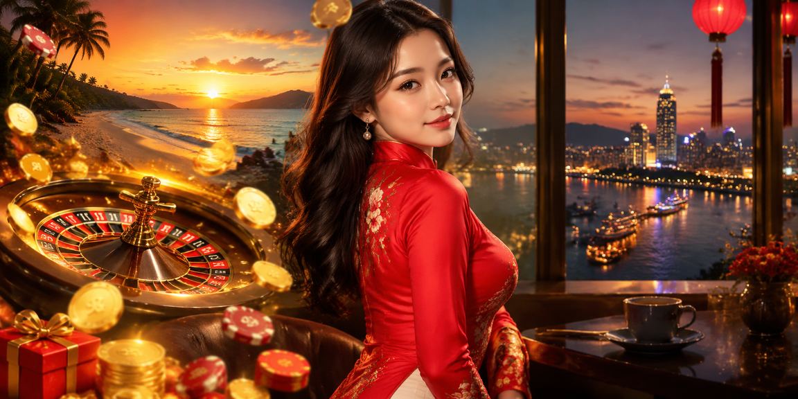 Bàn Roulette phong cách Sài Gòn với trang phục áo dài truyền thống